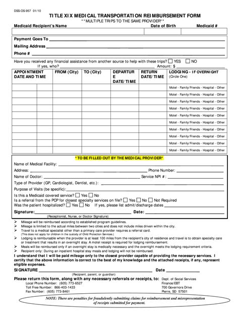 Medicaid Mileage Reimbursement Form Fill Out Sign Online DocHub