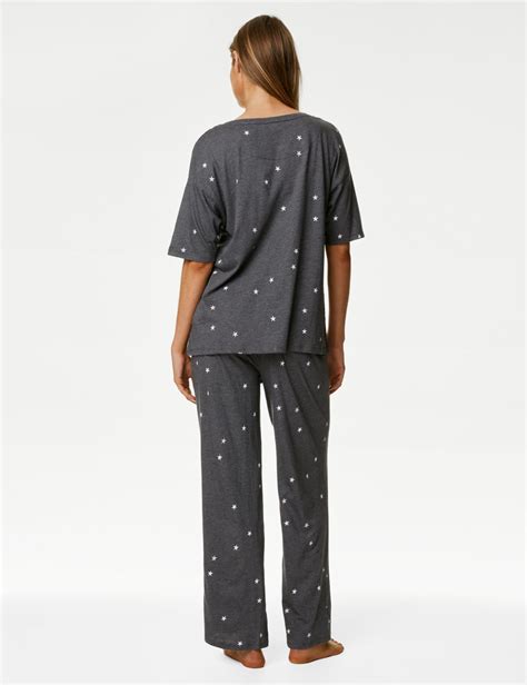 Cotton Modal Star Print Pyjama Set Body By Mands Mands