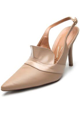 Slingback Scarpin Vizzano Liso Nude Compre Agora Dafiti Brasil
