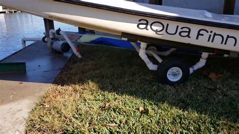 Launching A Sunfish Aquafinn Sailboat From A Bulkhead Youtube