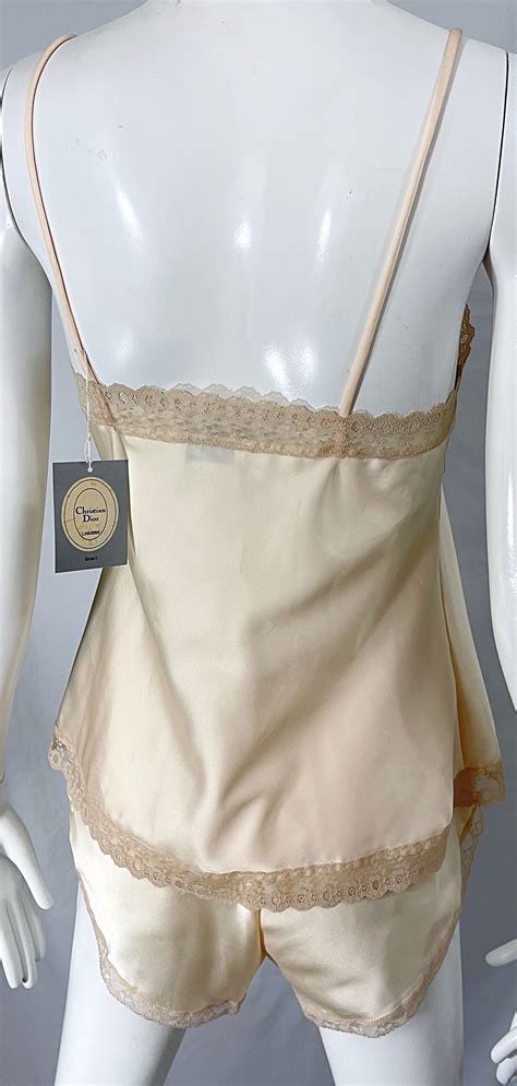Nwt S Christian Dior Ivory Satin Lace Three Piece Cami S Lingerie Pj Set For Sale At