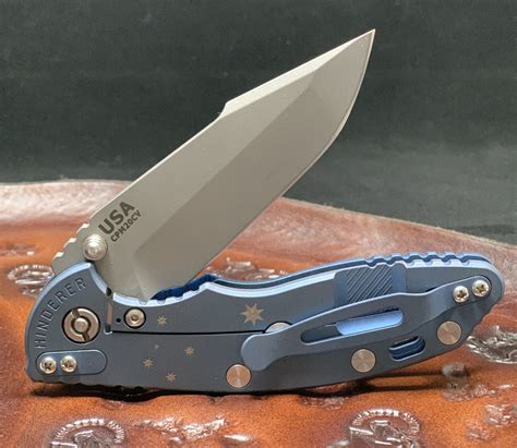 Hinderer XM18 3 5 Skinny Harpoon Spanto Battle Blue Exclusive Laser