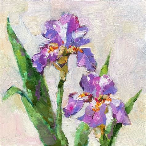 Purple Iris Painting Handmade Original Oil Painting Iris Wall Art Still ...