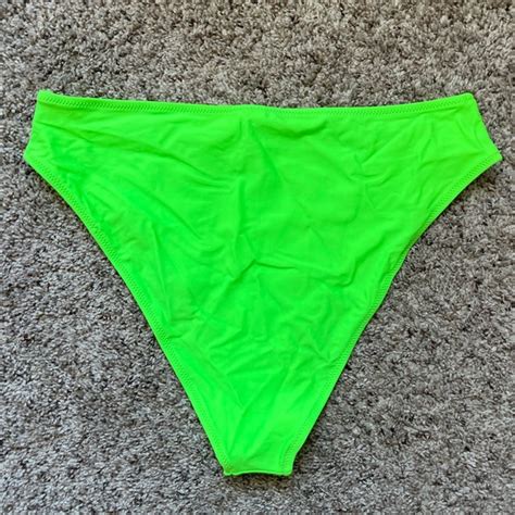 Swim Nwot Large Neon Green High Waisted Bikini Bottom Poshmark