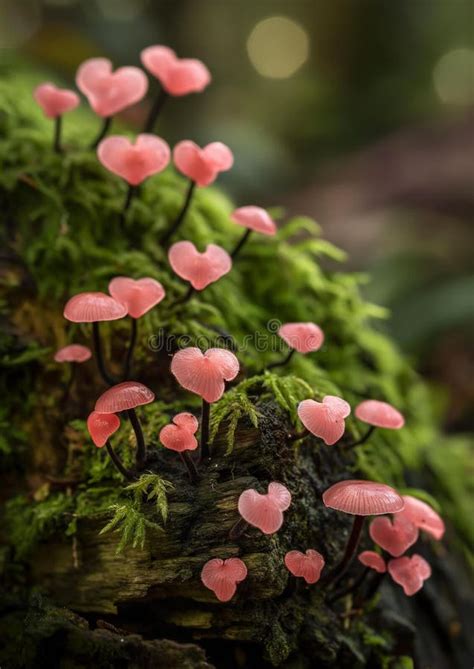 Ai Creates Images Of Rugosomyces Carneus Pink Domecap Mushroom Stock