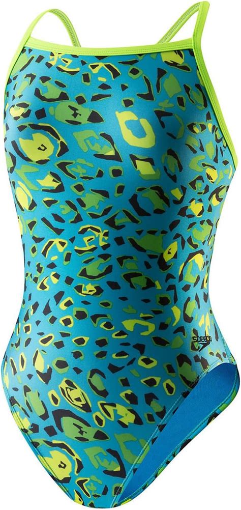 Speedo Womens Flipturns Speedah Cheetah Propel Back Swimsuit Clothing Shoes