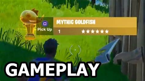 Mythic Goldfish Gameplay Fortnite How To Catch The Mythic Goldfish