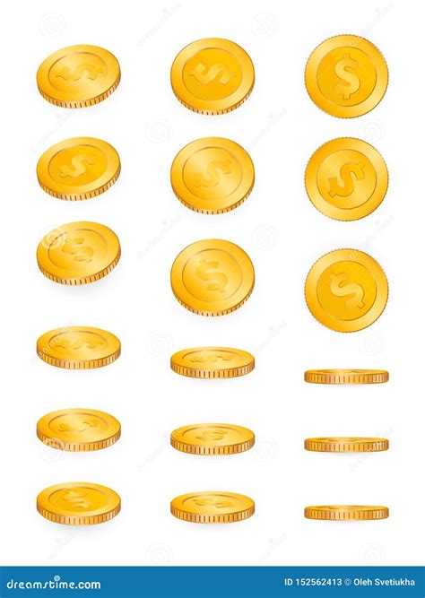 Monedas De Oro Aisladas En El Fondo Blanco Ilustraci N Del Vector