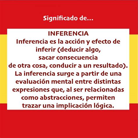 Inferência Significado - Significado de inferencia en español