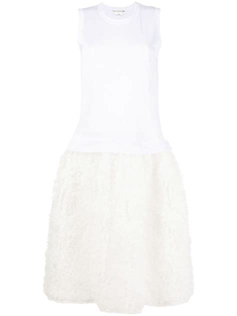 Comme Des Gar Ons Panelled Sleeveless Idi Dress White Editorialist