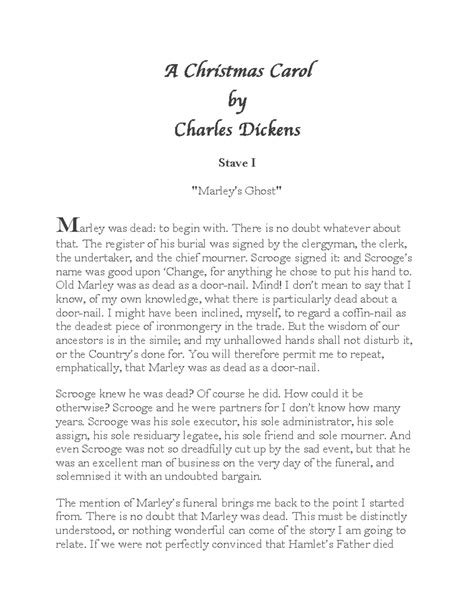 A Christmas Carol: Stave I Analysis and Summary - Studocu