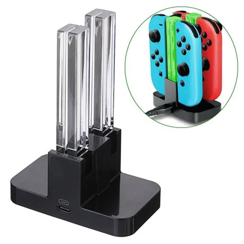 Led Charging Dock Station Charger Cradle For Nintendo Switch 4 Joy Con