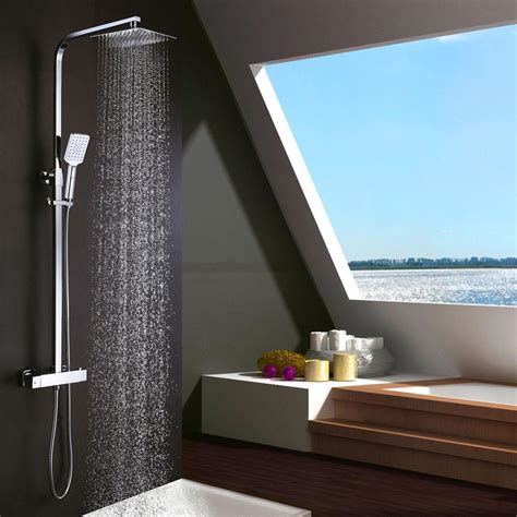 Kibath Colonne de douche thermostatique carrée 85 127 cm finition