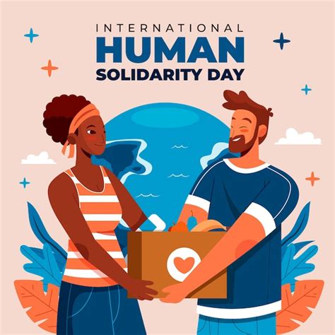 Ilustración plana del día internacional de la solidaridad humana