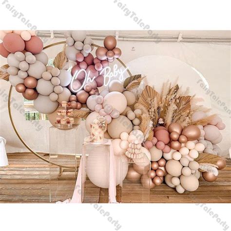 DIY 147pcs Doubled Pink Cream Peach Apricot Balloons Garland Nude Balloon Rose Gold Globos