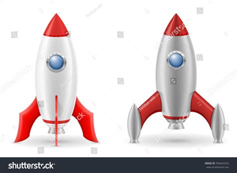 Space Rocket Retro Spaceship Vector Illustration Stock Vector Royalty