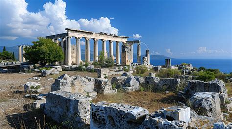 Fondo El Templo De Aphaia Dedicado A La Diosa Aphaia En La Isla Griega