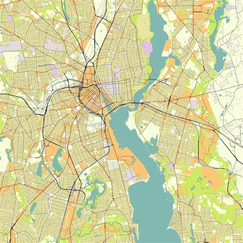 Premium Vector | Vector city map of Providence Rhode Island USA