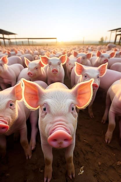 Premium Photo A Group Of Pigs In A Pen