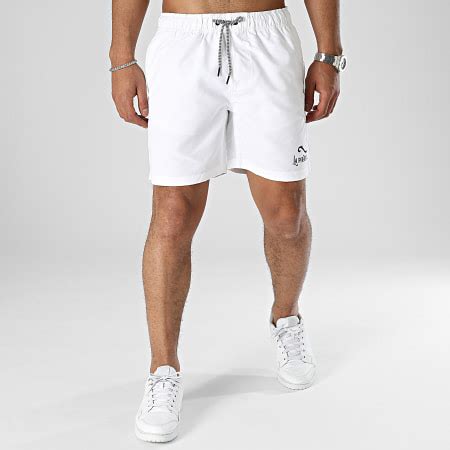 La Piraterie Short De Bain Logo Blanc Noir Laboutiqueofficielle