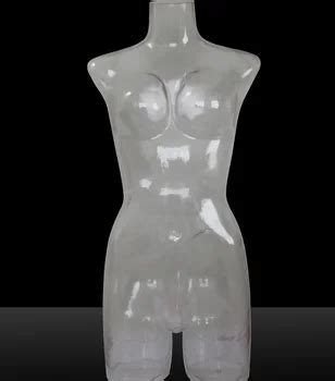 Retail Plastic Bust Torso Mannequins Lingerie Display Pc Transparent