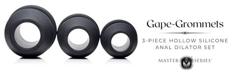 Master Series Gape Grommets 3 Pc Hollow Silicone Anal Dilator Set Black Amazon Ca Health