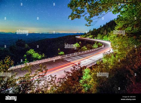 Linn Cove Viaduct In Blue Ridge Mountains At Night Stock Photo Alamy