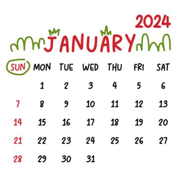 Kalender Januar Im Doodle Stil Januar Januar