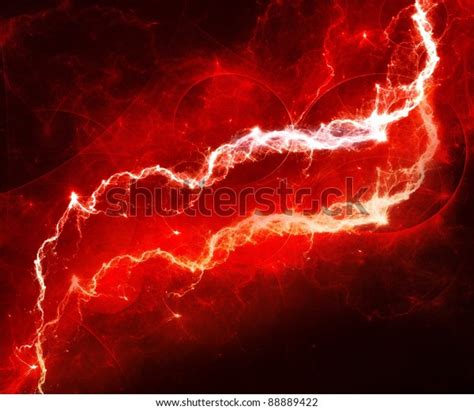 Red Lightning Stock Illustration 88889422