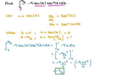 Lesson Integration By Substitution Definite Integrals Nagwa