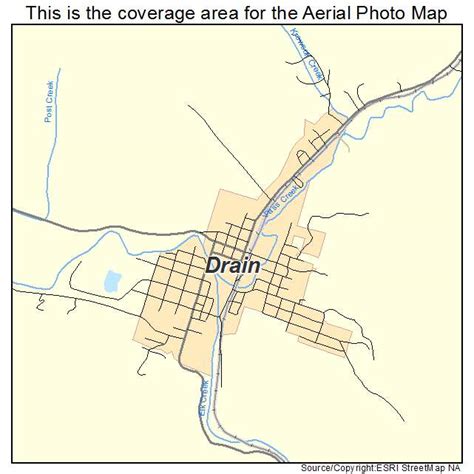 Aerial Photography Map of Drain, OR Oregon