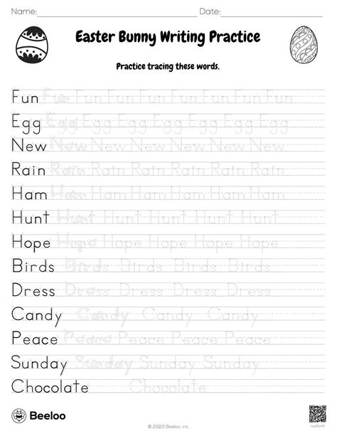 Easter Basket Writing Practice Student Handouts Worksheets Library