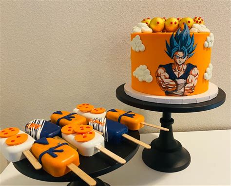 Dragonball Z Cake And Cakesicles Dragonball Z Cake Dragon Birthday