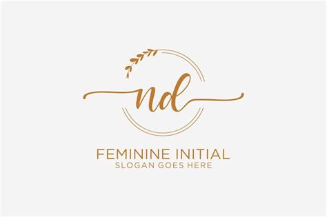 Premium Vector Initial Nd Beauty Monogram And Elegant Logo Design