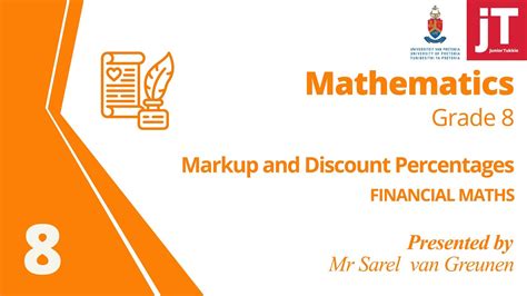 Gr Mathematics Financial Maths Markup And Discount Percentages