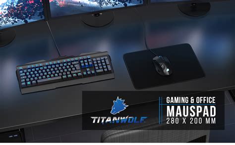 TITANWOLF Speed Gaming Mauspad Titanwolf Schwarz 280 X 200mm