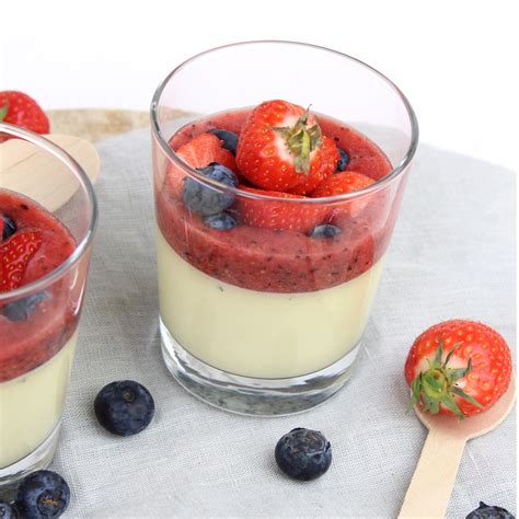 Zomerse Vanille Panna Cotta Met Rood Fruit