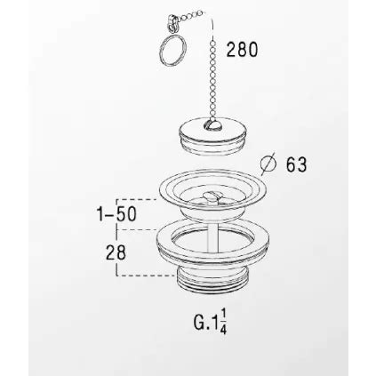 Bonde de Lavabo à chainette et Bouchon NICOLL ECO BRICOLAGE