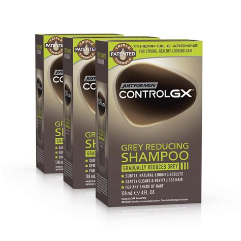 Just For Men Control Gx Grey Reducing Hair Color Shampoo 4 Fl Oz Pack Of 3