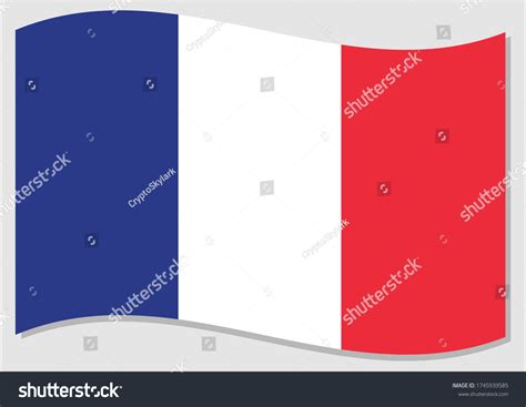 Waving Flag Of France Vector Graphic Waving Royalty Free Stock