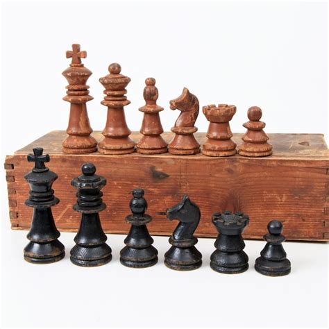 Antique Chess Set Etsy