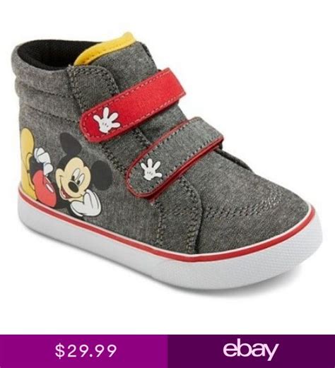 Disney Mickey Mouse Shoes Gray W Hands High Top Canvas Sneakers Toddler