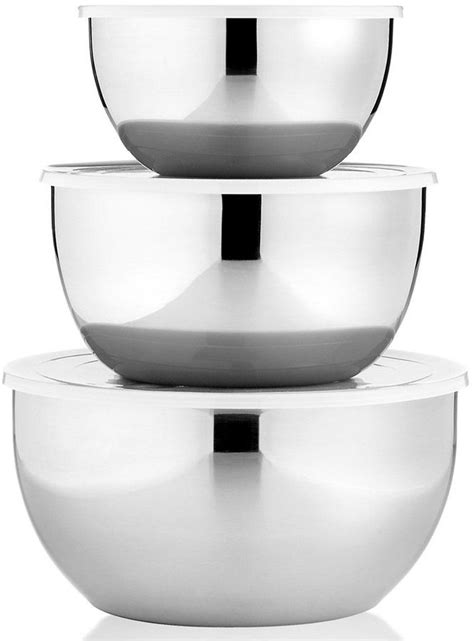 Martha Stewart Collection Covered Stainless Steel Mixing Bowls, Set of ...