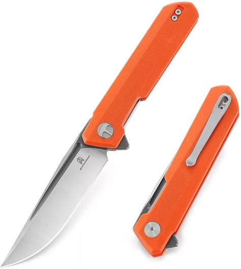 Bestechman By Bestech Knives N Dundee Orange G Grey Titanized Satin