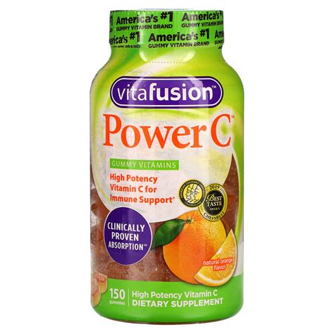 Vitafusion Power C High Potency Vitamin C Natural Orange Flavor 150