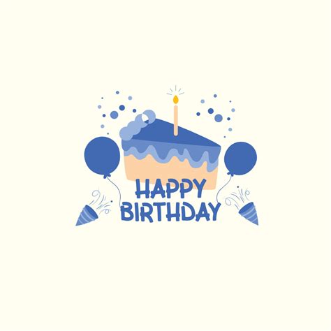 Free Blue Happy Birthday Vector Template - Edit Online & Download ...