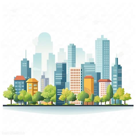 Ciudad Vectorial Paisaje Urbano Ilustración Edificio Ciudad Skyline