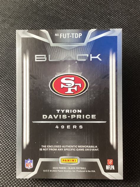 Tyrion Davis Price Panini Black Futuristic Rc Color Patch Fut