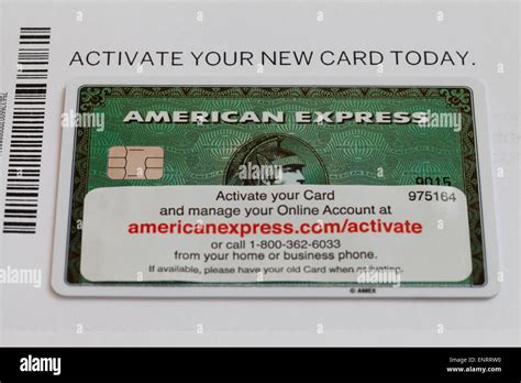 New American Express card with activation information - USA Stock Photo ...