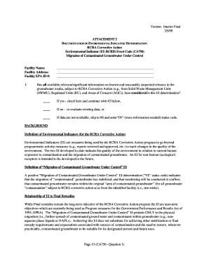 Attachement Documentation Of Environmental Indicator Determination